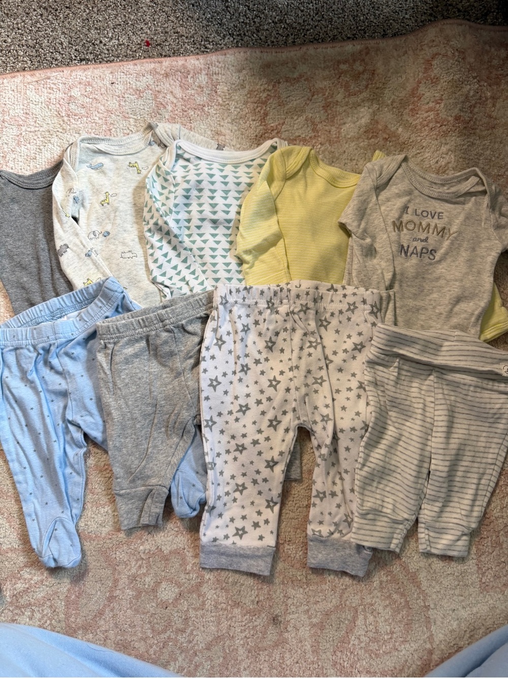 Gender Neutral Newborn Clothing Bundle Onesies Long Sleeves